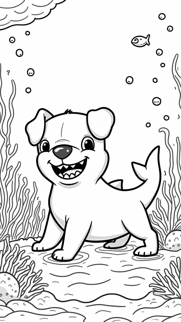 shark dog coloring pages